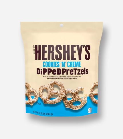 HERSHEYS COOKIES N CREME DIPPED PRETZELS 241G copy